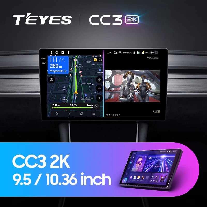 9" & 10.2" Universal DIN2 CC3 / 9.5" & 10.36" CC3 2K
