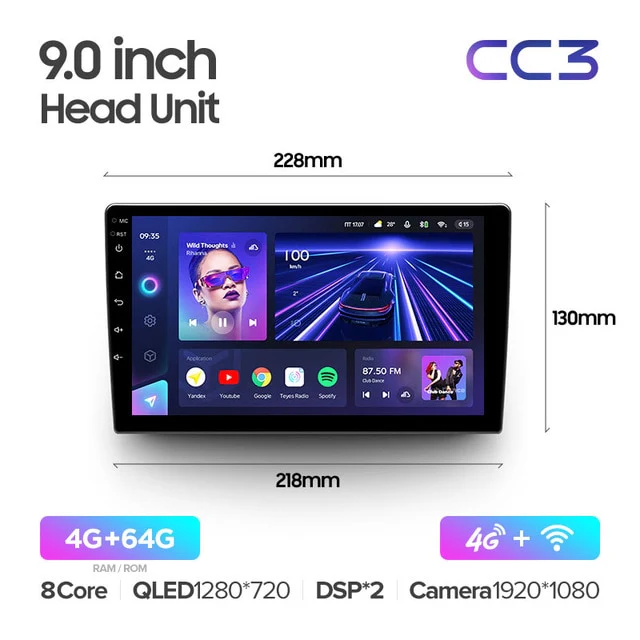 9" & 10.2" Universal DIN2 CC3 / 9.5" & 10.36" CC3 2K - Image 5