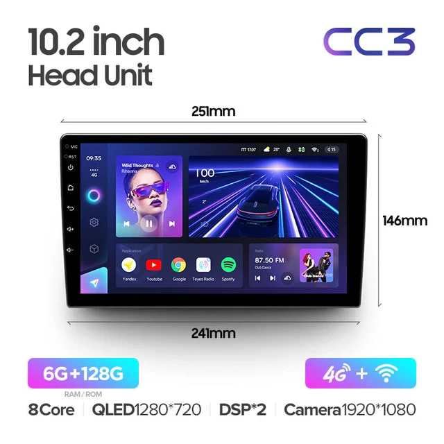 9" & 10.2" Universal DIN2 CC3 / 9.5" & 10.36" CC3 2K - Image 9