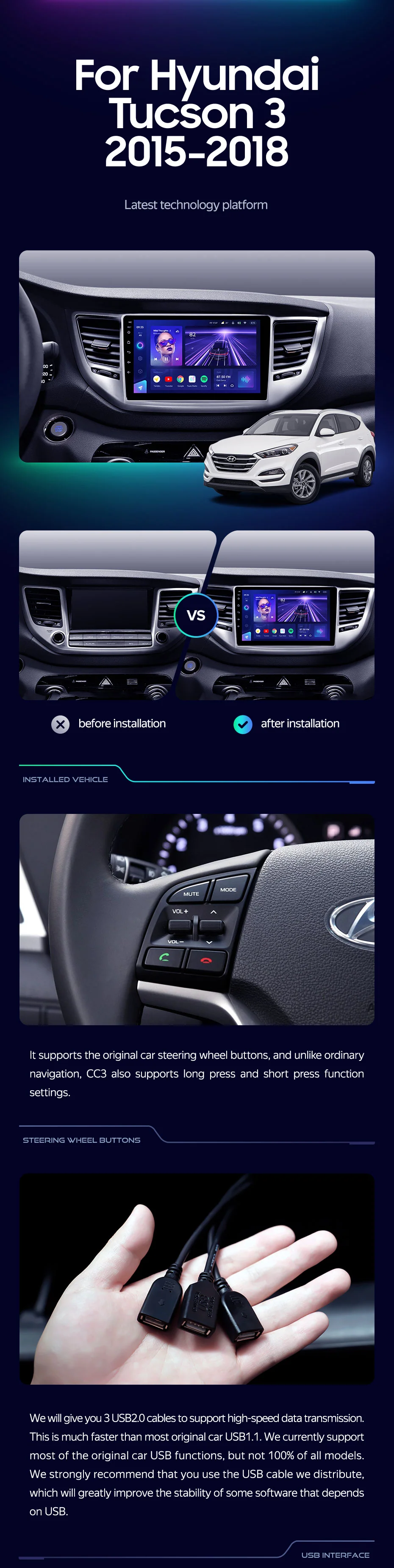 Hyundai Tucson 3 (2015-2018) Left Hand Drive - Image 2
