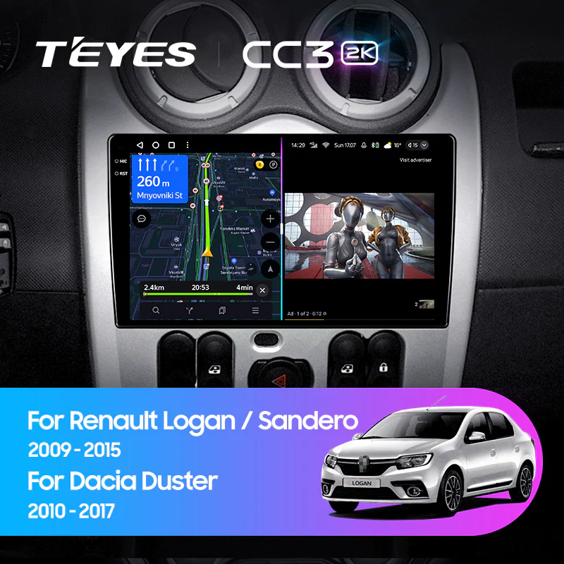 Renault Logan 1 Sandero (2009-2015) / Lada Largus Lergus (2012-2020) / Dacia Duster (2010-2017)