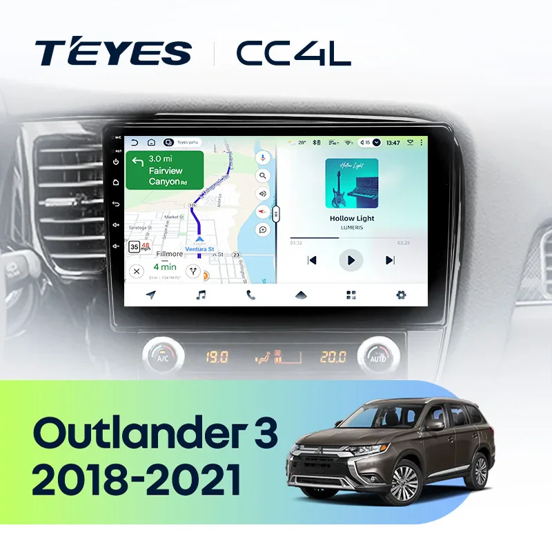 Mitsubishi Outlander 3 III GF0W GG0W 2018 - 2021 Left Hand Drive